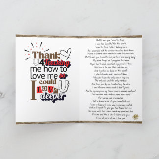 Carte de poésie de connexion d'amour de l'âme plié