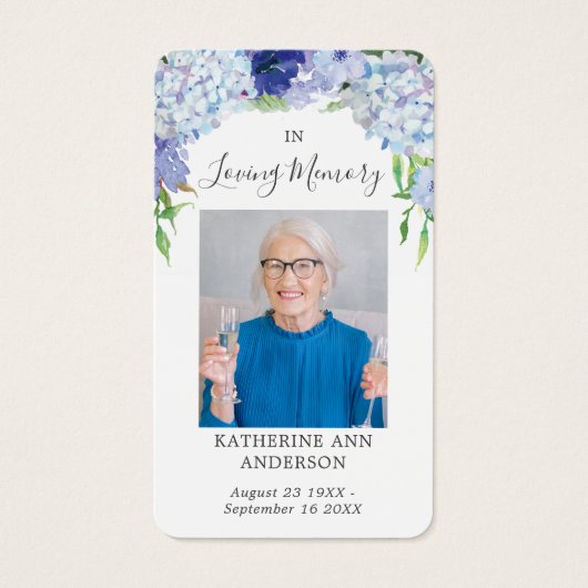 Carte de poésie funéraire Hydrangea (Devant)