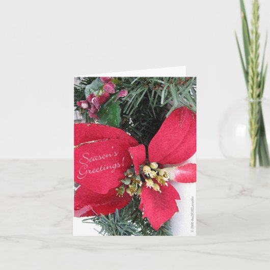 Carte de poinsettia de Bonnes Fêtes (Devant)