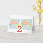 Carte de poisson d'anniversaire (Fleur jaune)