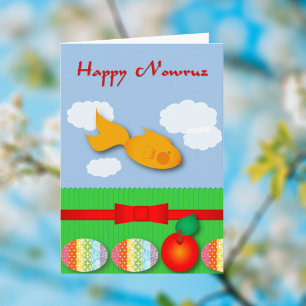 Carte de poisson rouge Nowruz