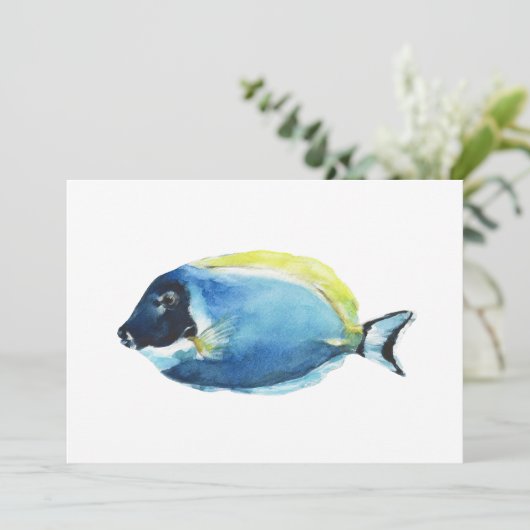 Carte de Poisson Tang Bleu Poudre (Debout devant)
