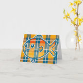 Carte de poisson Tartan (Fleur jaune)