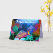 Carte de poissons d'aquarium de joyeux (Fleur jaune)