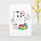 Carte de poker avec jetons de poker (Fleur jaune)