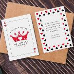Carte de Poker King & Queen of Hearts Casino<br><div class="desc">Cool roi et reine des coeurs jouant à la carte mariage merci cartes. Personnalisez-le avec les détails de votre événement. Idéal pour un poker ou une fête thématique à Las Vegas.</div>