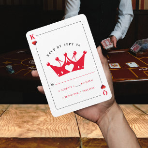 Carte de Poker King & Queen of Hearts Casino RSVP