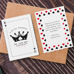 Carte de Poker King & Queen of Spades Casino<br><div class="desc">Cool roi et reine des pique jouer carte mariage merci cartes. Personnalisez-le avec les détails de votre événement. Idéal pour un poker ou une fête thématique à Las Vegas.</div>