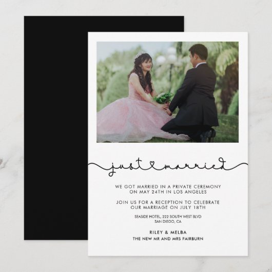 Carte de police de coeur de connexion Mate mariée (Devant / Derrière)