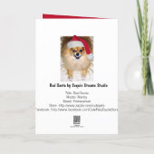 Carte de Pomeranian Père Noël de "Joyeux Noël (Dos)