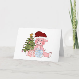 Carte de porc d'arbre de Noël