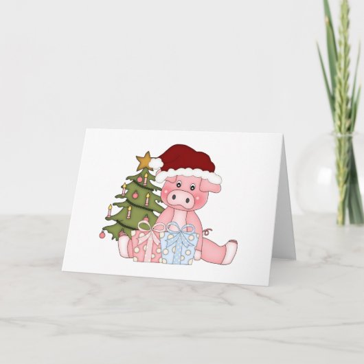 Carte de porc d'arbre de Noël (Devant)