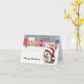 Carte de porc de Noël (Fleur jaune)