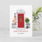 Carte de porte de Noël Red Holiday (Debout devant)