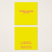 Carte de porte-oreille jaune et rose néon clair (Devant & derrière)