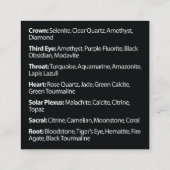 Carte de portefeuille de pierre gemme de Chakra (Dos)