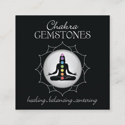 Carte de portefeuille de pierre gemme de Chakra (Devant)