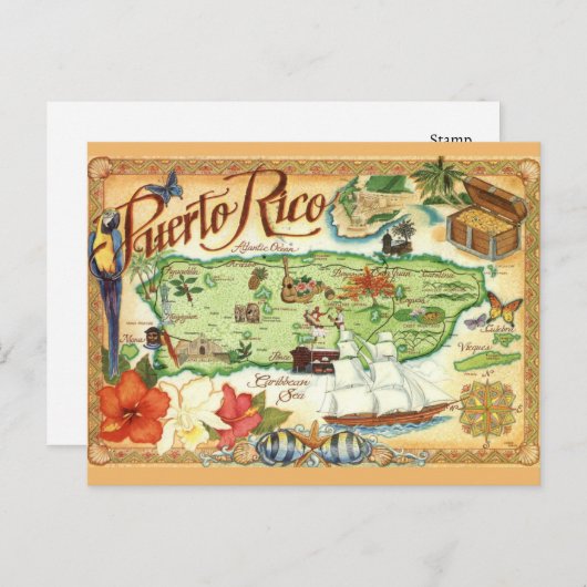 Carte de Porto Rico (Devant / Derrière)