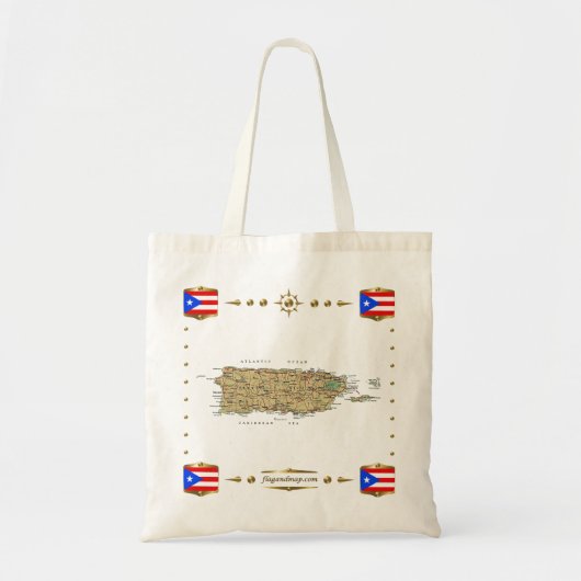 Carte de Porto Rico + Sac de drapeaux (Devant)