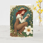 Carte de portrait à arche florale (Fleur jaune)