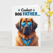 Carte de portrait cool de papa de chien (Fleur jaune)