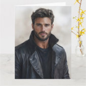 Carte de portrait Cool urbain (Fleur jaune)