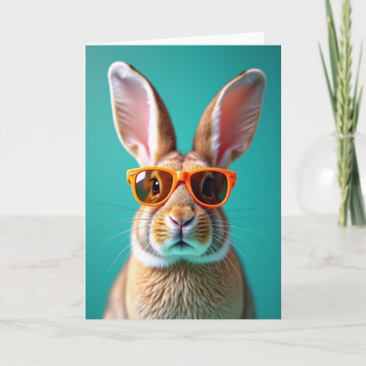 Carte de portrait d'ami à fourrure cool (Devant)