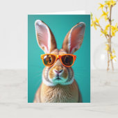 Carte de portrait d'ami à fourrure cool (Fleur jaune)