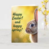Carte de portrait d'animal de printemps (Fleur jaune)