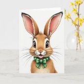 Carte de portrait d'animal mignon (Fleur jaune)