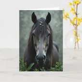 Carte de portrait de beauté Dark Horse (Fleur jaune)