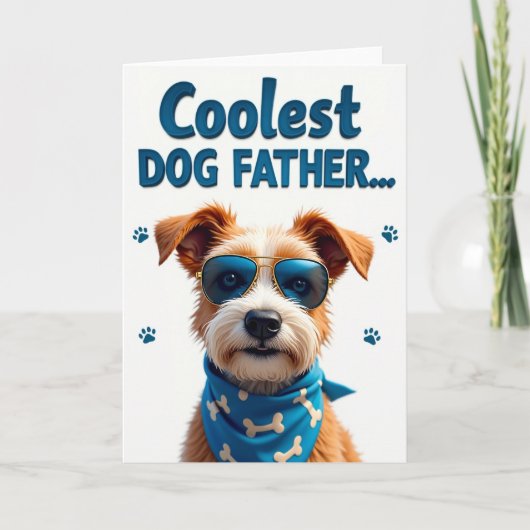 Carte de portrait de canin cool à pois (Devant)