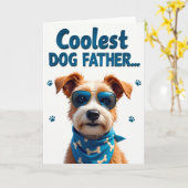Carte de portrait de canin cool à pois (Fleur jaune)
