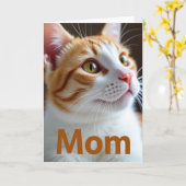 Carte de portrait de chat aimant (Fleur jaune)
