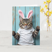 Carte de portrait de chat costumé (Fleur jaune)
