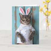 Carte de portrait de chat en chemise (Fleur jaune)