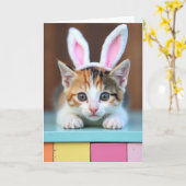 Carte de portrait de chaton mignon (Fleur jaune)