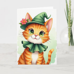 Carte de portrait de chaton orange