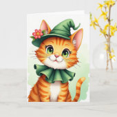 Carte de portrait de chaton orange (Fleur jaune)