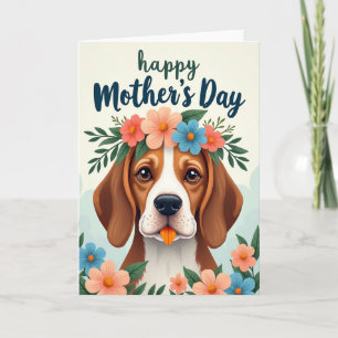 Carte de portrait de chien en feuille fausse
