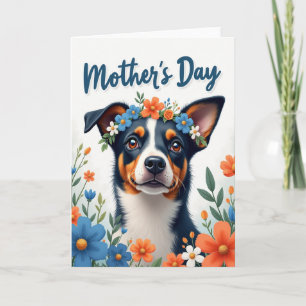 Carte de portrait de chien en peinture