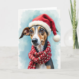 Carte de portrait de chien festif