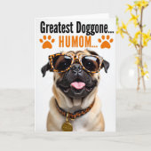 Carte de portrait de chien Humom Cool (Fleur jaune)
