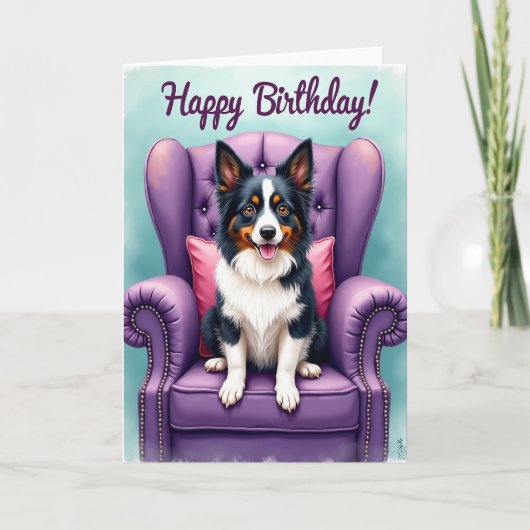 Carte de portrait de chien joyeux (Devant)