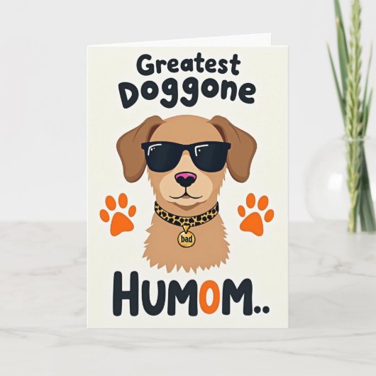 Carte de portrait de chien mignon mat (Devant)