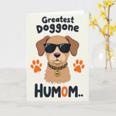 Carte de portrait de chien mignon mat (Fleur jaune)