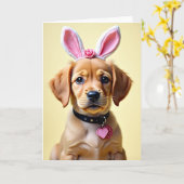 Carte de portrait de chiot mignon (Fleur jaune)