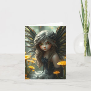 Carte de portrait de fée rose magnifique