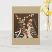Carte de portrait de la famille Grosbeak (Fleur jaune)