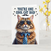 Carte de portrait de papa chat cool (Fleur jaune)